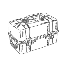 Pelican Case black and white clipart