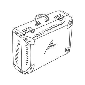 Briefcase black and white clipart