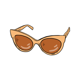 Gold Cat Eye Sunglasses clipart