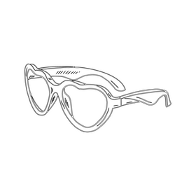 Heart Shaped Sunglasses black and white clipart