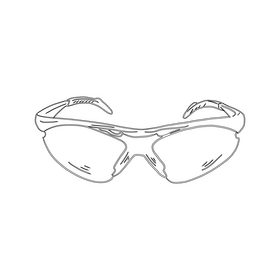 Sport Sunglasses black and white clipart