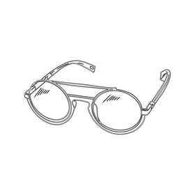 Round Sunglasses black and white clipart