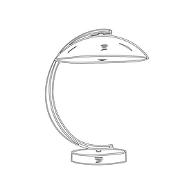 Table Lamp black and white clipart