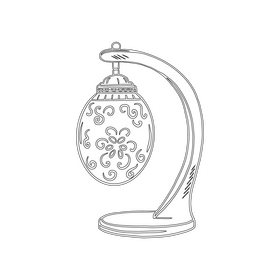 Turkish Table Lamp black and white clipart