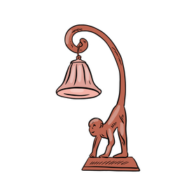 Monkey Table Lamp clipart