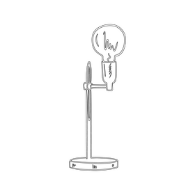 Bulb Table Lamp black and white clipart