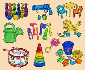 Toys Set for Kids vector