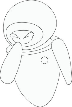 Eve Wall E black and white clipart