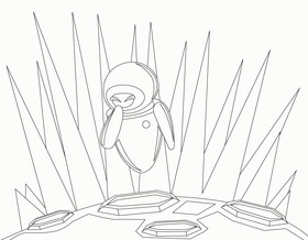 Eve Wall E black and white vector