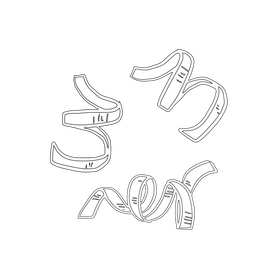 Curly Ribbon black and white clipart