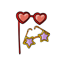 Heart and Star Shaped Glasses clipart