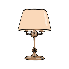 Classic Cone Table Lamp with Two Bulbs clipart