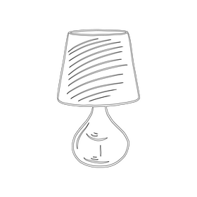 Table Lamp black and white clipart