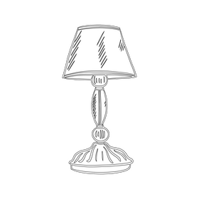 Table Lamp black and white clipart