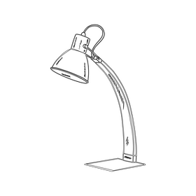 Study Table Lamp black and white clipart