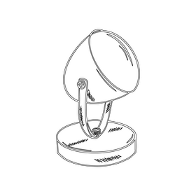 Mini Table Lamp black and white clipart