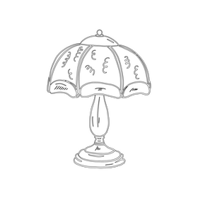 Glass Table Lamp black and white clipart