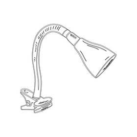 Architect Table Lamp black and white clipart