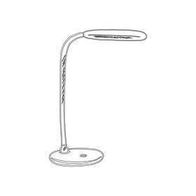 LED Table Lamp black and white clipart