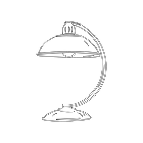 Table Lamp black and white clipart