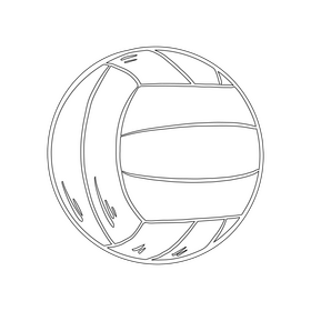 Volleyball Ball black and white clipart