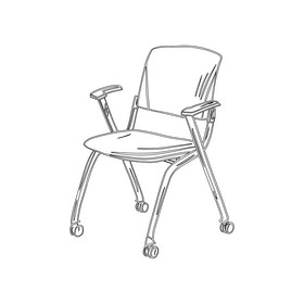 Office Chair black and white clipart
