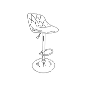 Leather ABS Bar Stool black and white clipart