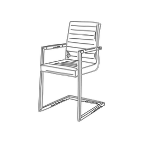 Office Chair Without Wheels black and white clipart
