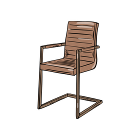 Office Chair Without Wheels clipart