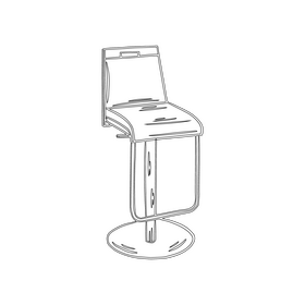 Vinyl Adjustable Bar Stool with Back black and white clipart