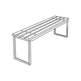 Backless Bench black and white clipart