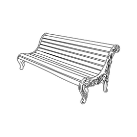 Street Bench black and white clipart