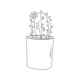Latispinus Cactus black and white clipart