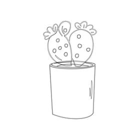 Cactus black and white clipart