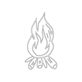 Bonfire black and white clipart