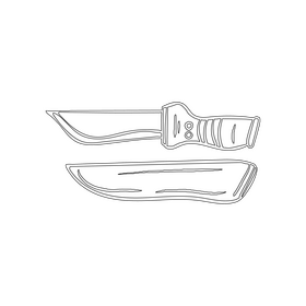 Wood Handle Knife black and white clipart