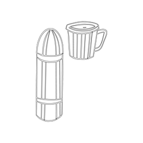 Thermos black and white clipart