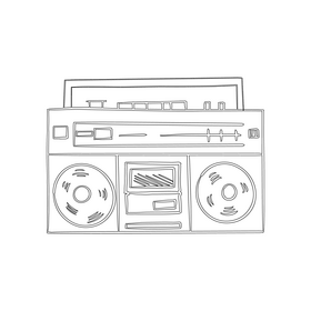 Tape Recorder black and white clipart