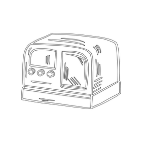 Vintage Radio black and white clipart