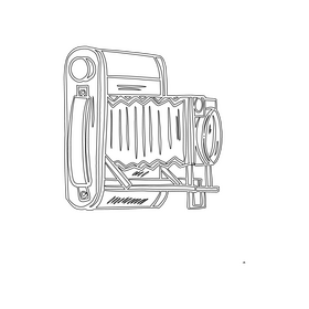 Vintage Camera black and white clipart