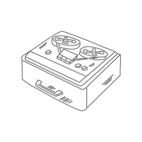 Tape Recorder black and white clipart
