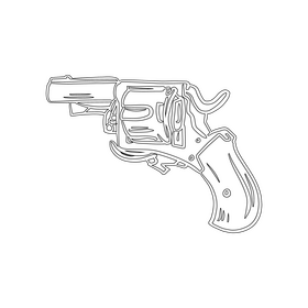 Handgun black and white clipart