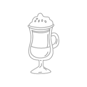Latte Macchiato Coffee black and white clipart