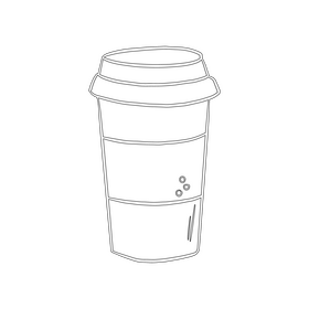 Coffee in Paper Cup black and white clipart