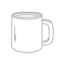 Mug of Coffee black and white clipart