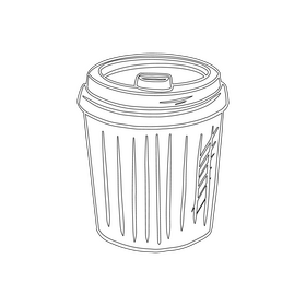Coffee in Paper Cup black and white clipart