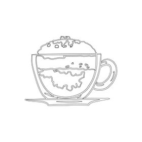 Caramel Frappuccino black and white clipart