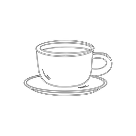 Americano Coffee black and white clipart