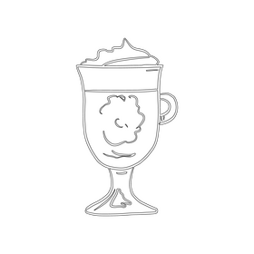 Irish Coffee black and white clipart