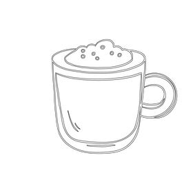 Mocha Coffee black and white clipart